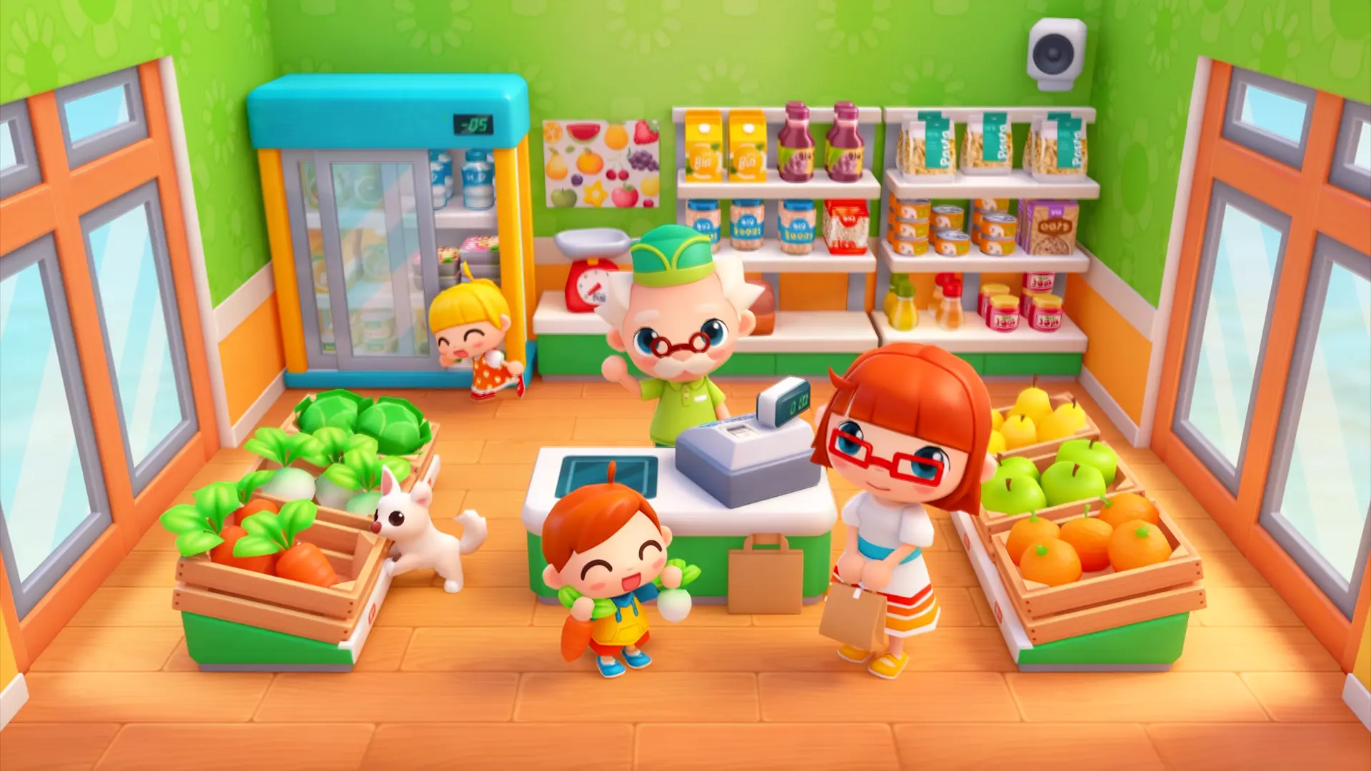 Daily Shopping Stories key art: a lively shopping mall with shops, characters and playful objects