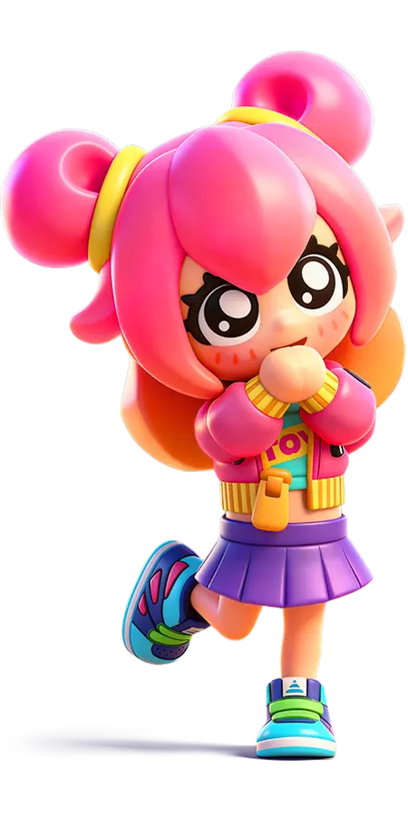 Stories Life™ character: a smiling kawaii girl