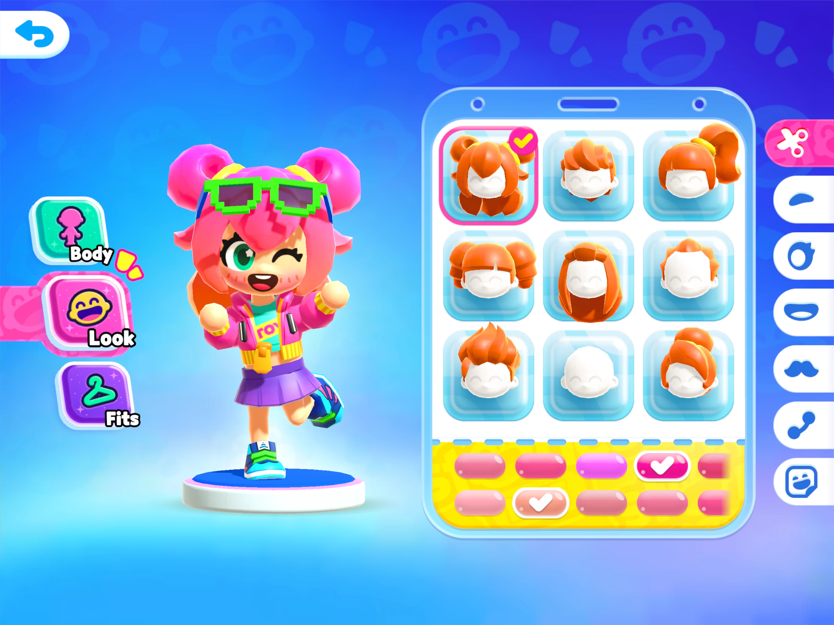 Stories Life screenshot — character creator with hairstyles and outfits (1 of 5)