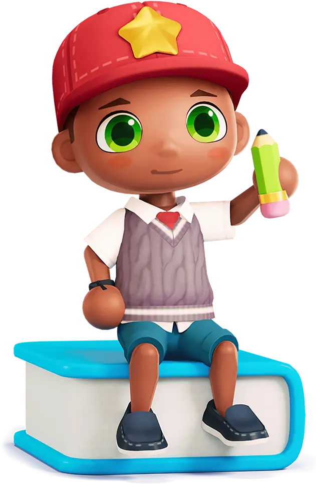 Sunny School Stories character: a cheerful student with a backpack