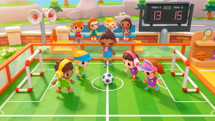Sunny School Stories gameplay screenshot — students and teachers playing at school (2 of 7)
