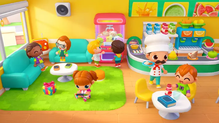 Sunny School Stories gameplay screenshot — students and teachers playing at school (3 of 7)