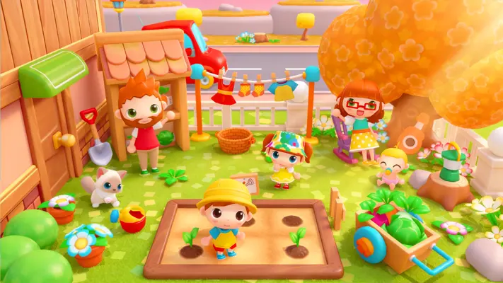 Sweet Home Stories gameplay screenshot — family characters playing at home (4 of 7)