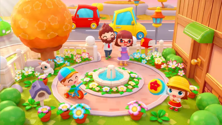 Sweet Home Stories gameplay screenshot — family characters playing at home (6 of 7)