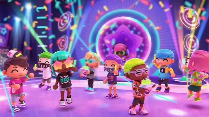 Stories World™ Urban City gameplay screenshot — characters playing in a lively city location (1 of 7)