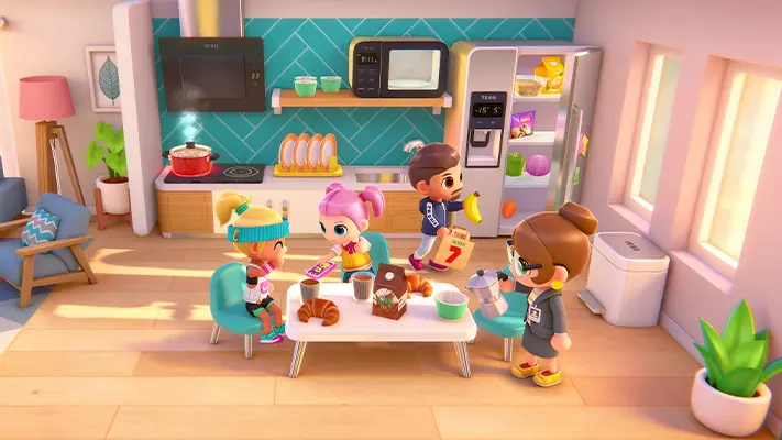 Stories World™ Urban City gameplay screenshot — characters playing in a lively city location (3 of 7)