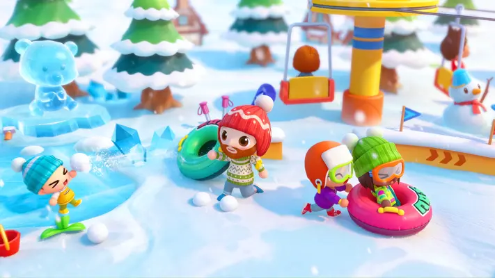 Vacation Hotel Stories gameplay screenshot — characters playing in a hotel and resort (2 of 7)
